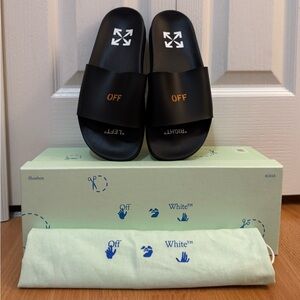 Off-White Black Sandals with White Arrows